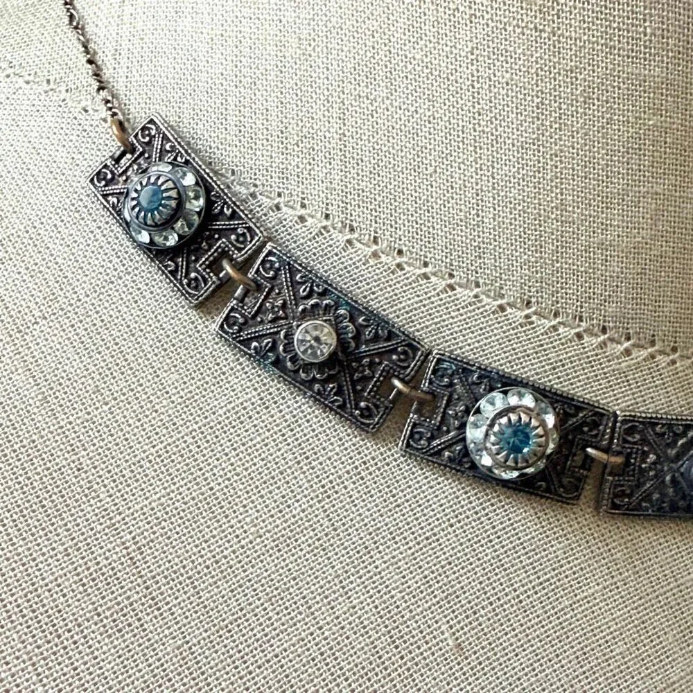 Liz Palacios San Francisco Crystal Panel Necklace